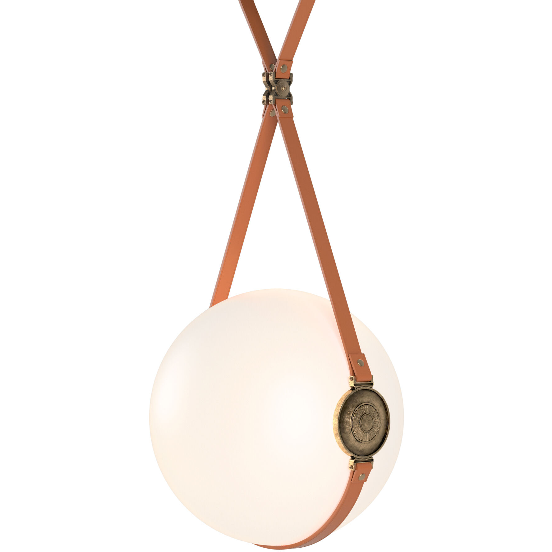 Derby LED 14.9 inch Black and Antique Brass Pendant Ceiling Light in Leather Chestnut/Non-Branded Plate, Black/Antique Brass, Large