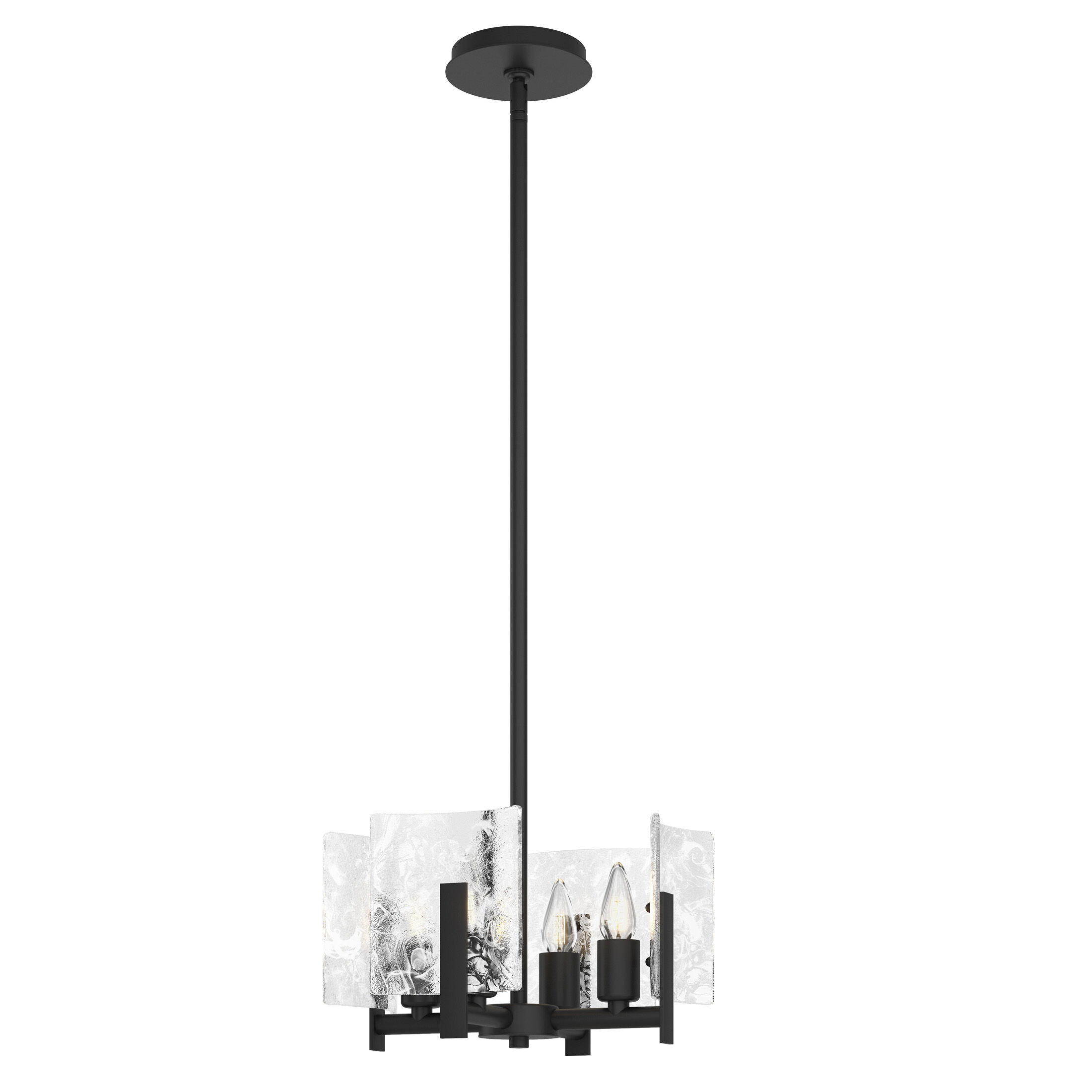 Arc 4 Light 13.5 inch Black Semi-Flush/Pendant Ceiling Light