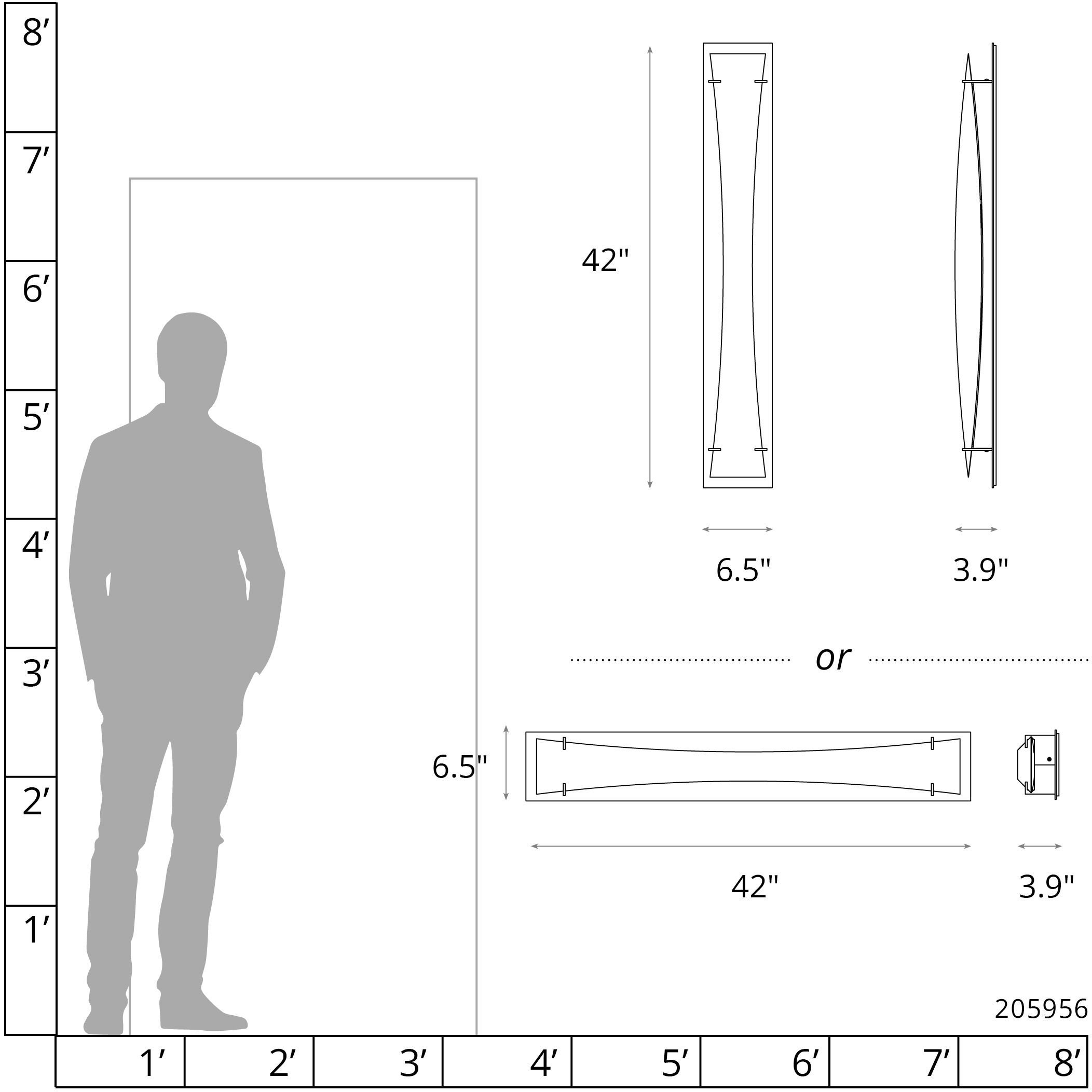 Bento LED 6.5 inch Ink ADA Sconce Wall Light, Large