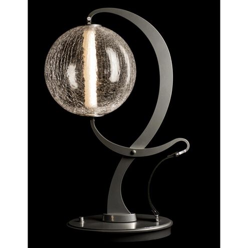 Pression 24.5 inch 4.3 watt Sterling Table Lamp Portable Light in Leather Black, Crackle