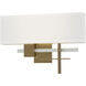 Cosmo 2 Light 16.5 inch Soft Gold and Vintage Platinum ADA Sconce Wall Light in Soft Gold/Vintage Platinum, Natural Anna