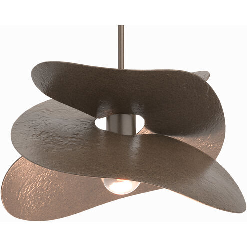 Hibiscus 1 Light 15.4 inch Bronze Mini Pendant Ceiling Light, Small
