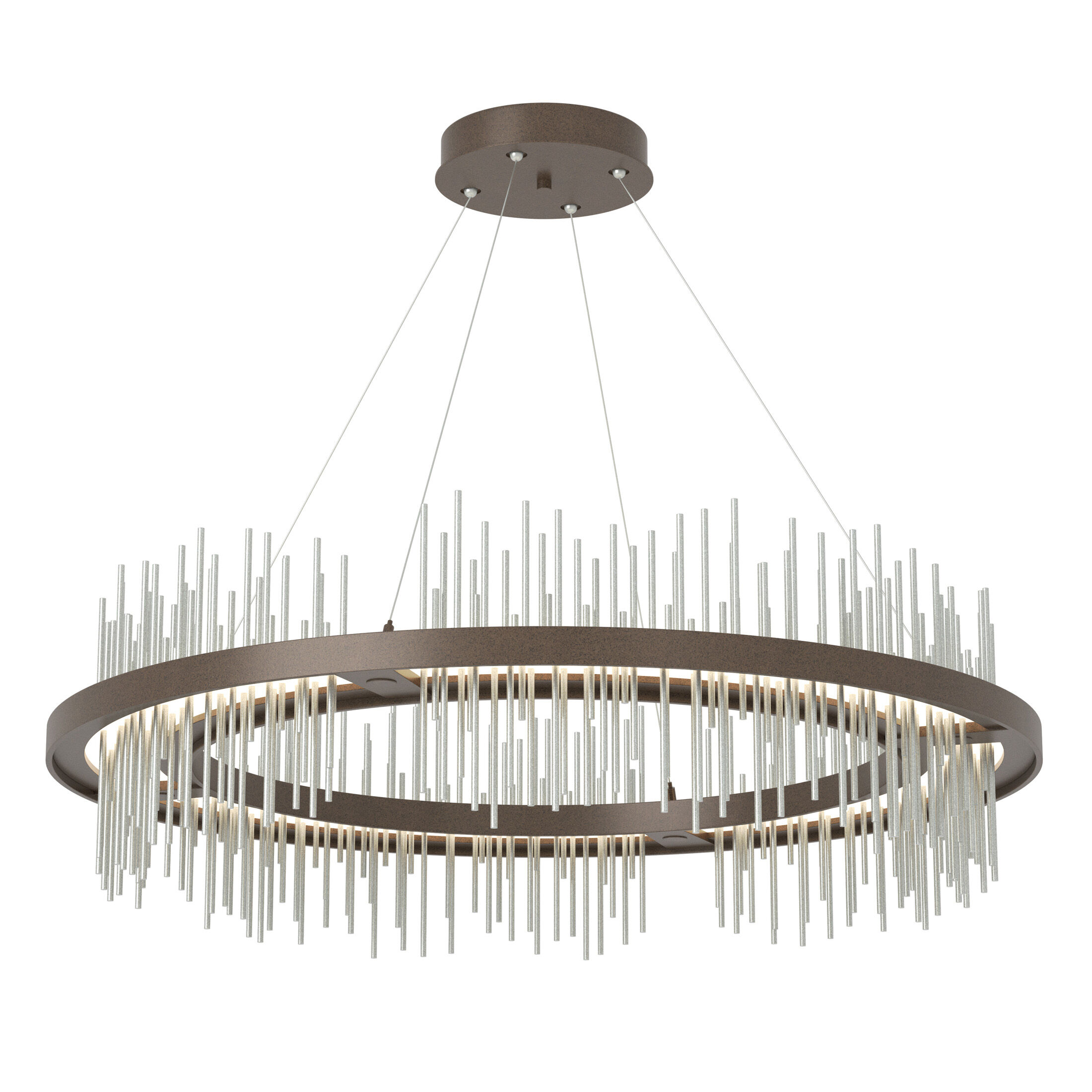 Gossamer LED 38 inch White and Vintage Platinum Pendant Ceiling Light