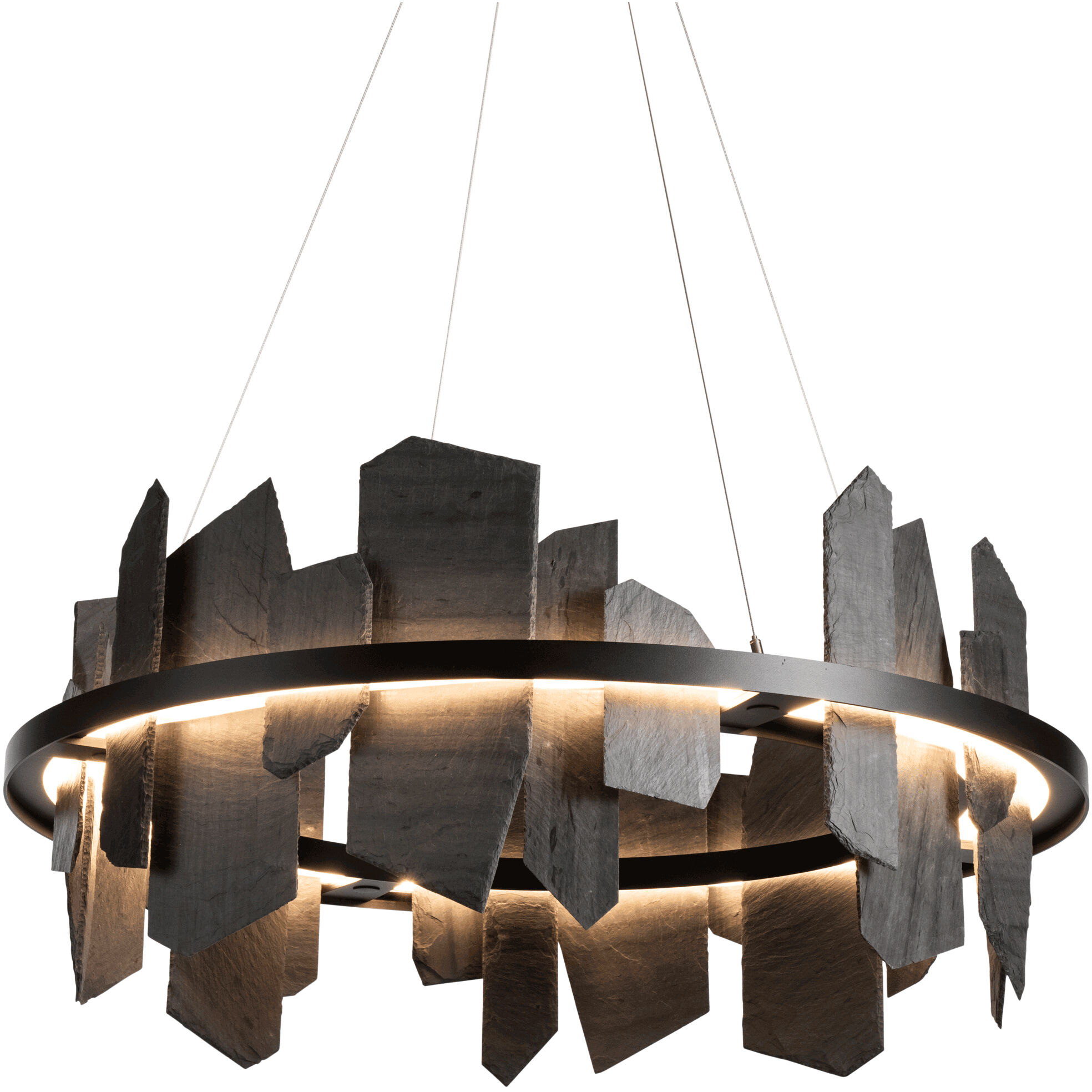 Ardesia LED 38 inch Black Pendant Ceiling Light, Circular