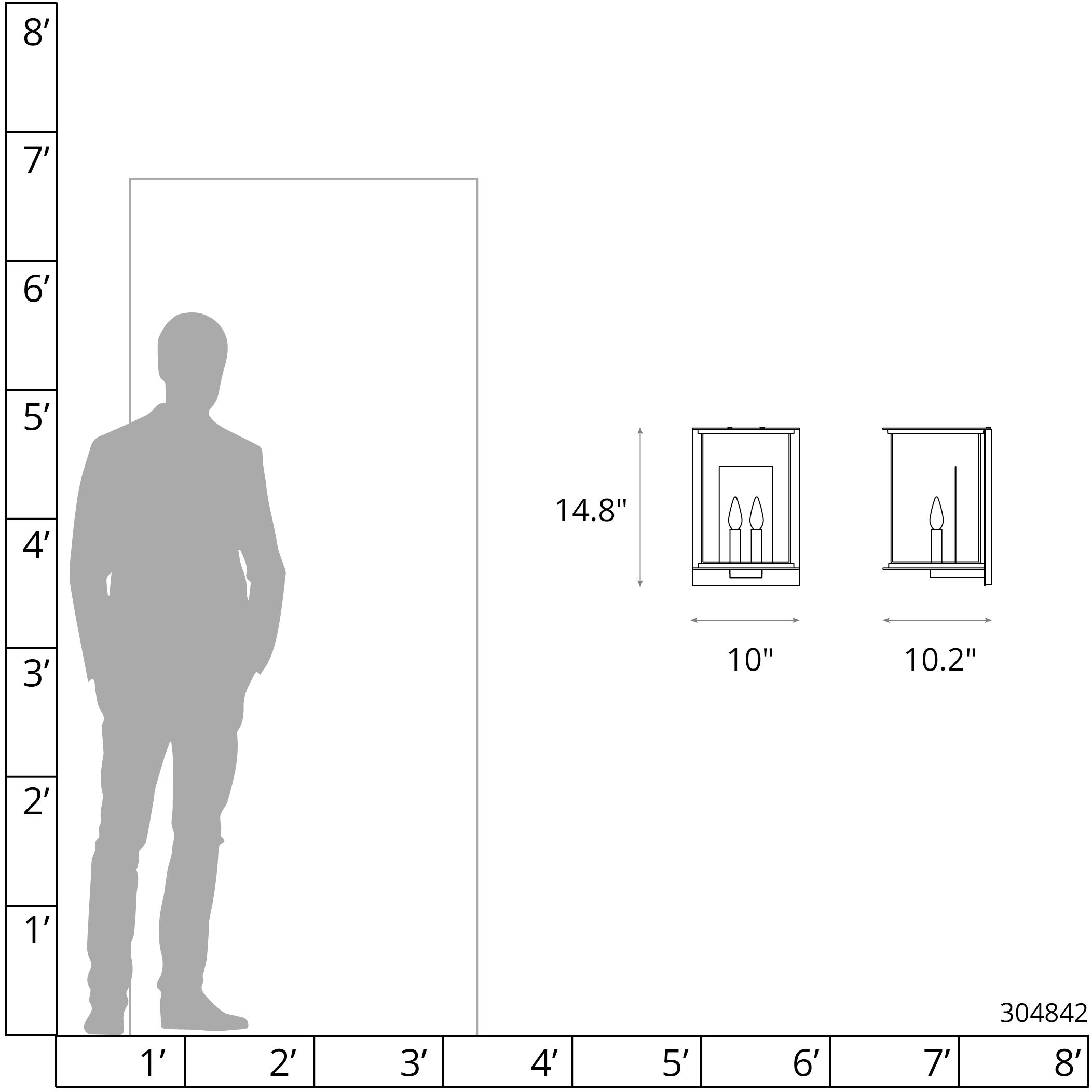 Kingston 2 Light 14.8 inch Coastal Bronze and Translucent Vintage Platinum Outdoor Sconce in Coastal Bronze/Translucent Vintage Platinum, Large