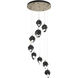Chrysalis 9 Light 20.5 inch Soft Gold Pendant Ceiling Light in Black Crystal, Small