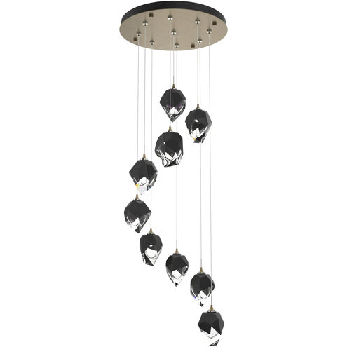 Chrysalis 9 Light 20.5 inch Soft Gold Pendant Ceiling Light in Black Crystal, Small