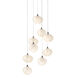Ume 9 Light 20.5 inch Oil Rubbed Bronze Pendant Ceiling Light in Frosted, Long