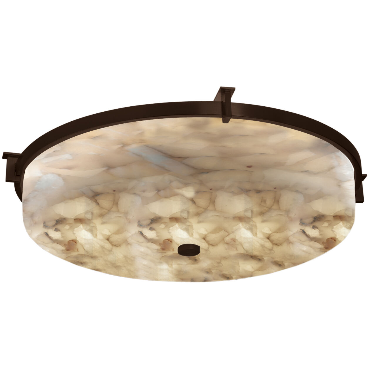 Alabaster Rocks LED 20.75 inch Dark Bronze Flush-Mount Ceiling Light, Round