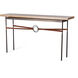 Equus 60 X 14 inch Dark Smoke and Dark Smoke Console Table in Chestnut Leather with Maple Natural, Wood Top