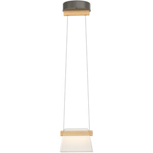 Cowbell LED 6.3 inch Dark Smoke Mini Pendant Ceiling Light in Clear with Frost