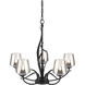 Flora 5 Light 26.7 inch Black Chandelier Ceiling Light in Clear