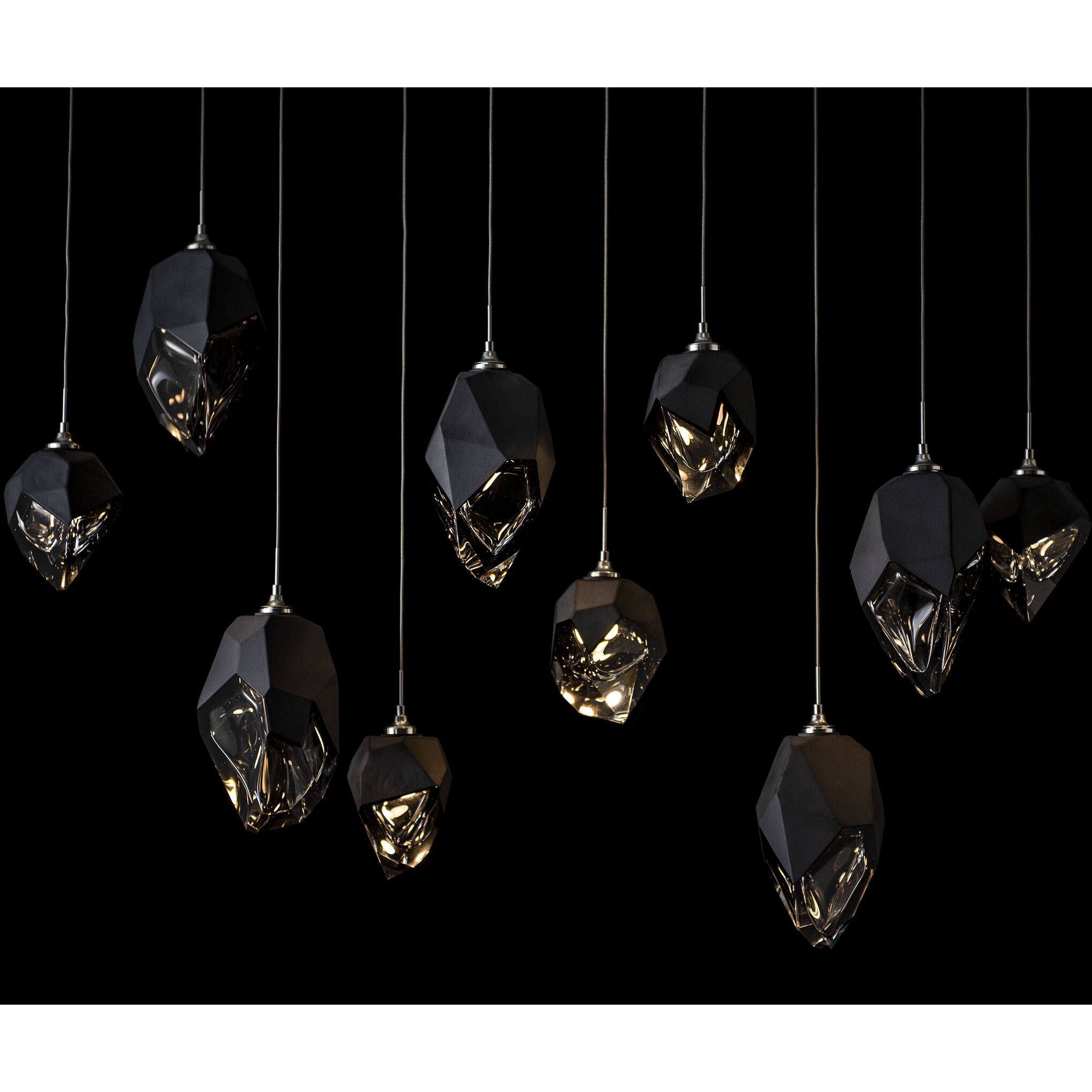 Chrysalis 10 Light 10.1 inch Sterling Pendant Ceiling Light in Black Crystal