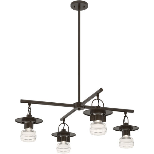 Mason 4 Light 33.9 inch Coastal White Outdoor Pendant in Clear
