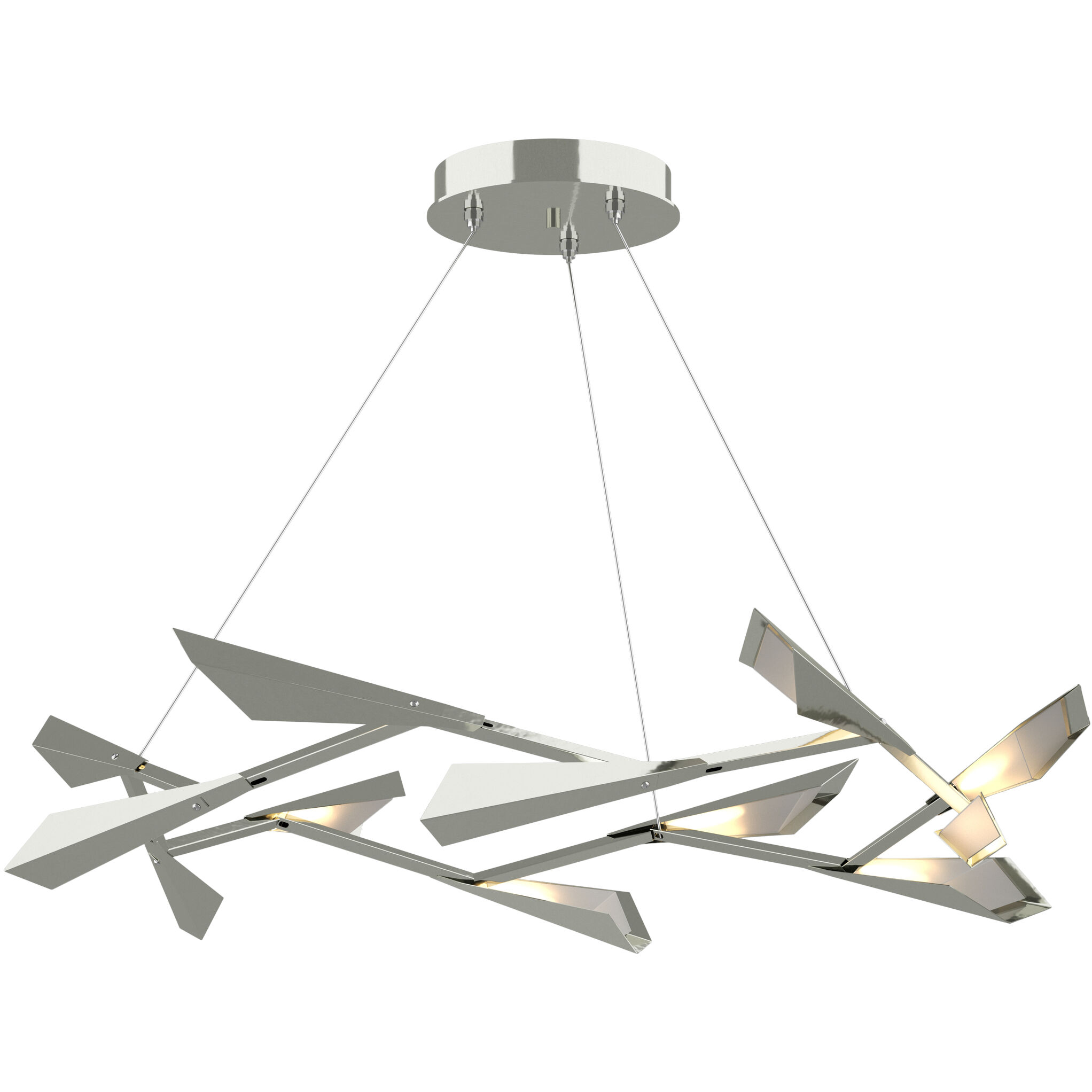 Quill LED 45.3 inch Sterling Pendant Ceiling Light in Sterling and Sterling, Large