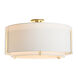 Exos 3 Light 29.3 inch Modern Brass Semi-Flush Ceiling Light in Natural Anna, Large