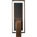 Shadow Box 2 Light 21.2 inch Coastal Natural Iron Outdoor Sconce, Large