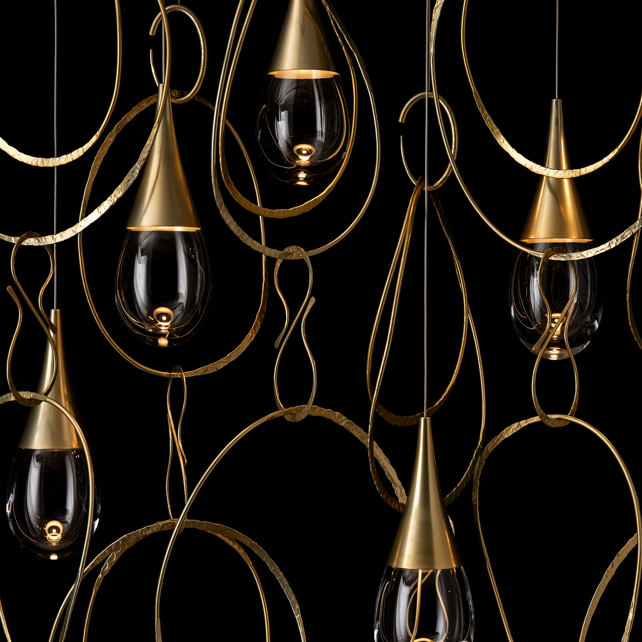 Lyric 7 Light 52.1 inch Modern Brass Linear Pendant Ceiling Light