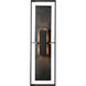 Shadow Box 2 Light 34 inch Coastal Burnished Steel Outdoor Sconce, Tall