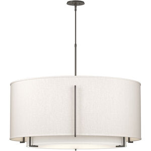 Exos Double Shade 6 Light 43.2 inch White Large Scale Pendant Ceiling Light in Natural Anna/Flax