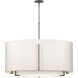 Exos Double Shade 6 Light 43.2 inch White Large Scale Pendant Ceiling Light in Natural Anna/Flax