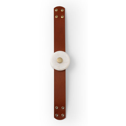 Art & Alchemy SNAPS Modern Brass Additional Module with Extension Strap in Chestnut Leather with Alabaster