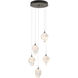 Chrysalis 5 Light 15.4 inch Natural Iron Pendant Ceiling Light in White Crystal, Small