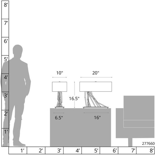 Brindille 16.5 inch 60 watt Modern Brass Table Lamp Portable Light in Flax