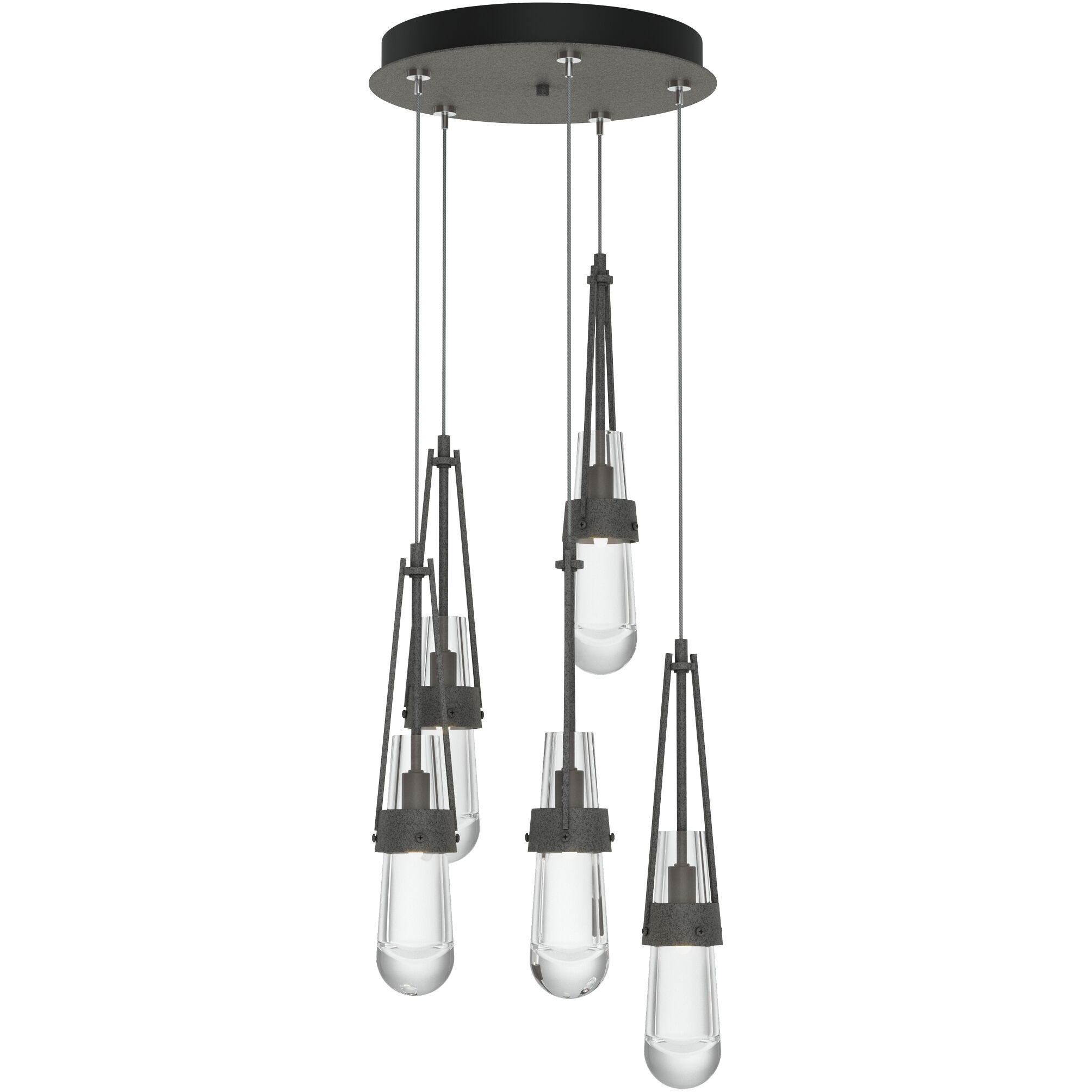 Link 5 Light 13 inch Natural Iron Mini Pendant Ceiling Light