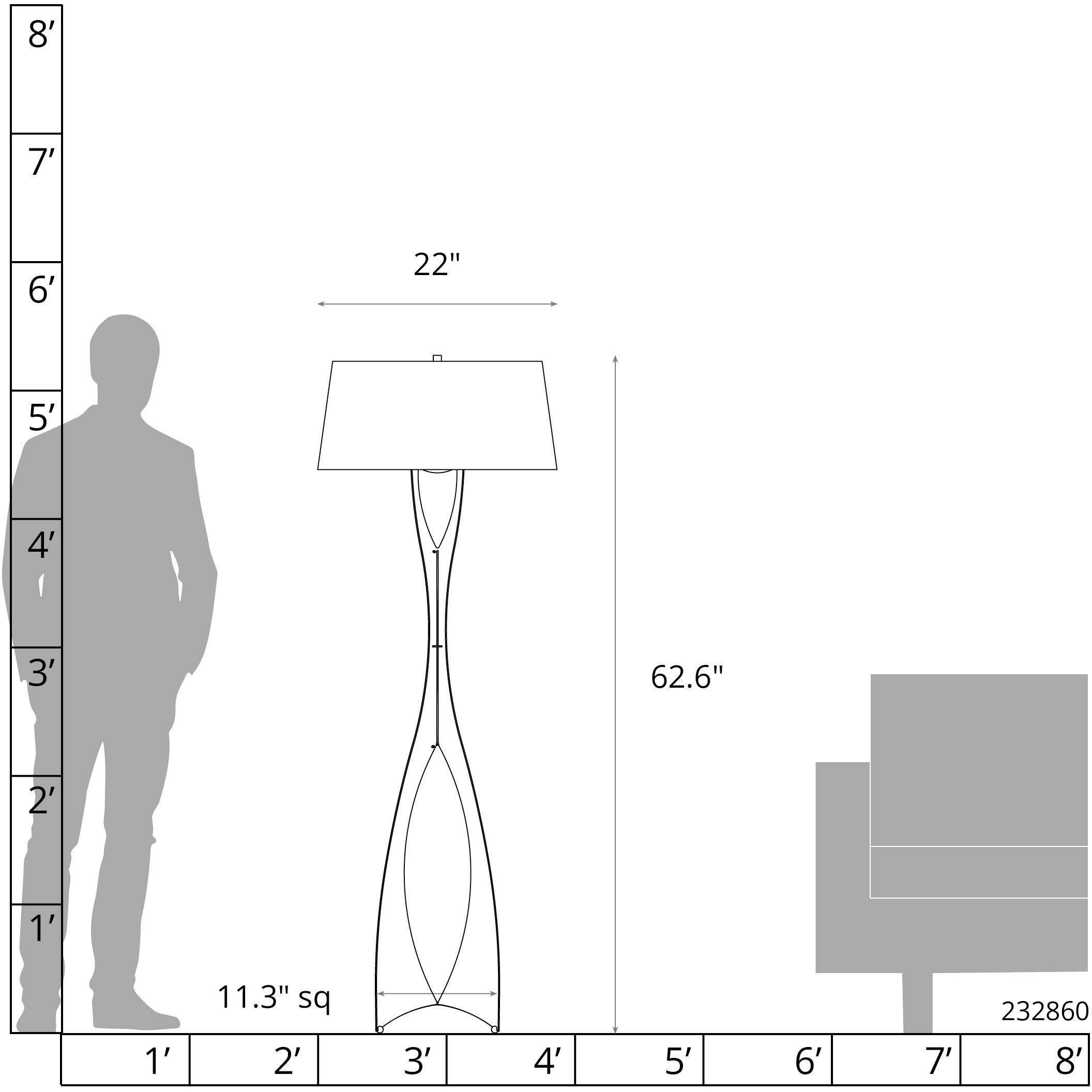 Moreau 62.6 inch 150 watt Modern Brass Floor Lamp Portable Light in Natural Anna