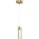 Exos Glass 1 Light 3.46 inch Modern Brass Mini Pendant Ceiling Light in Clear