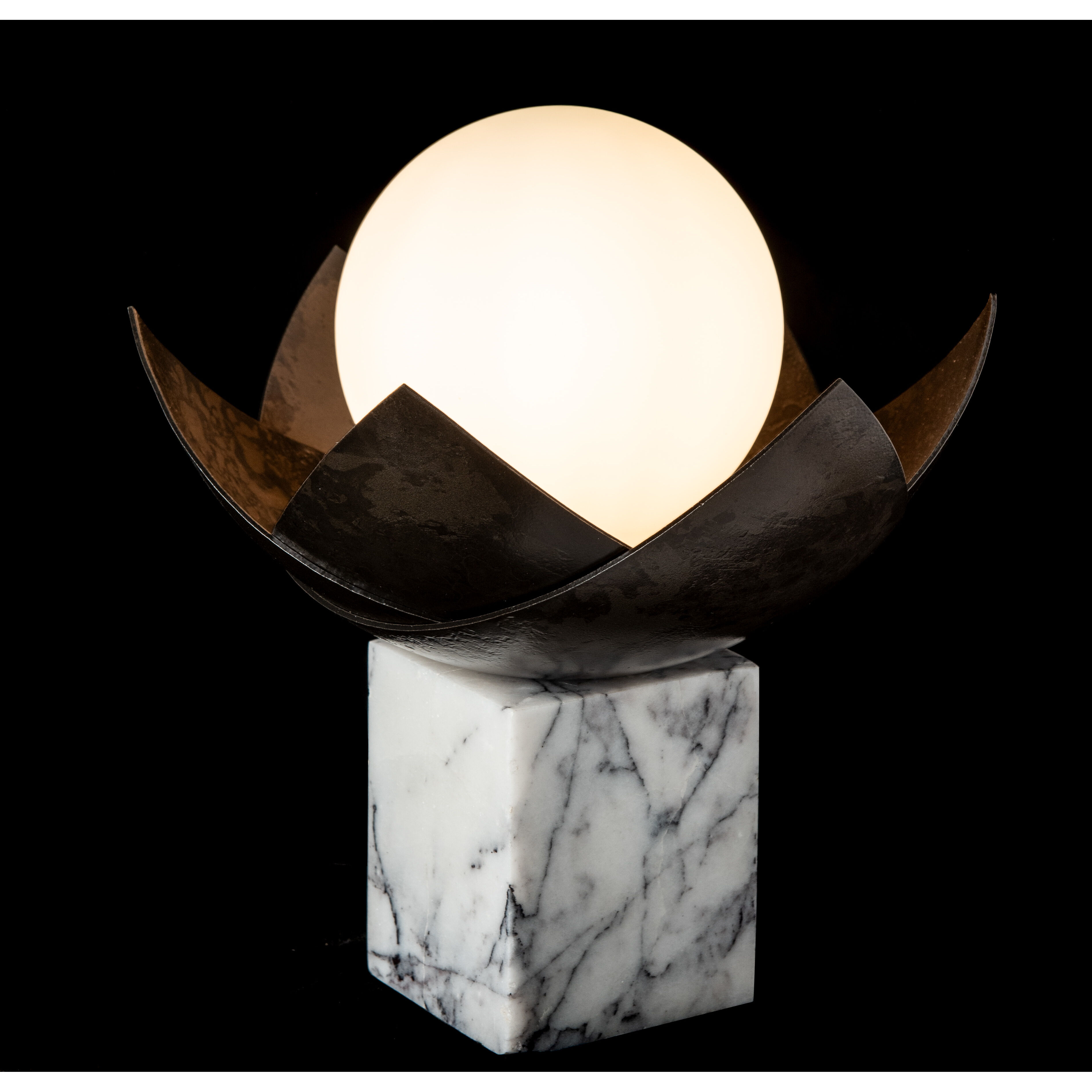 Blossom 10.4 inch 60.00 watt Vintage Platinum Mini Table Lamp Portable Light in Lilac Marble