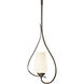 Flora 1 Light 7.6 inch Oil Rubbed Bronze Mini Pendant Ceiling Light in Opal, Up Light