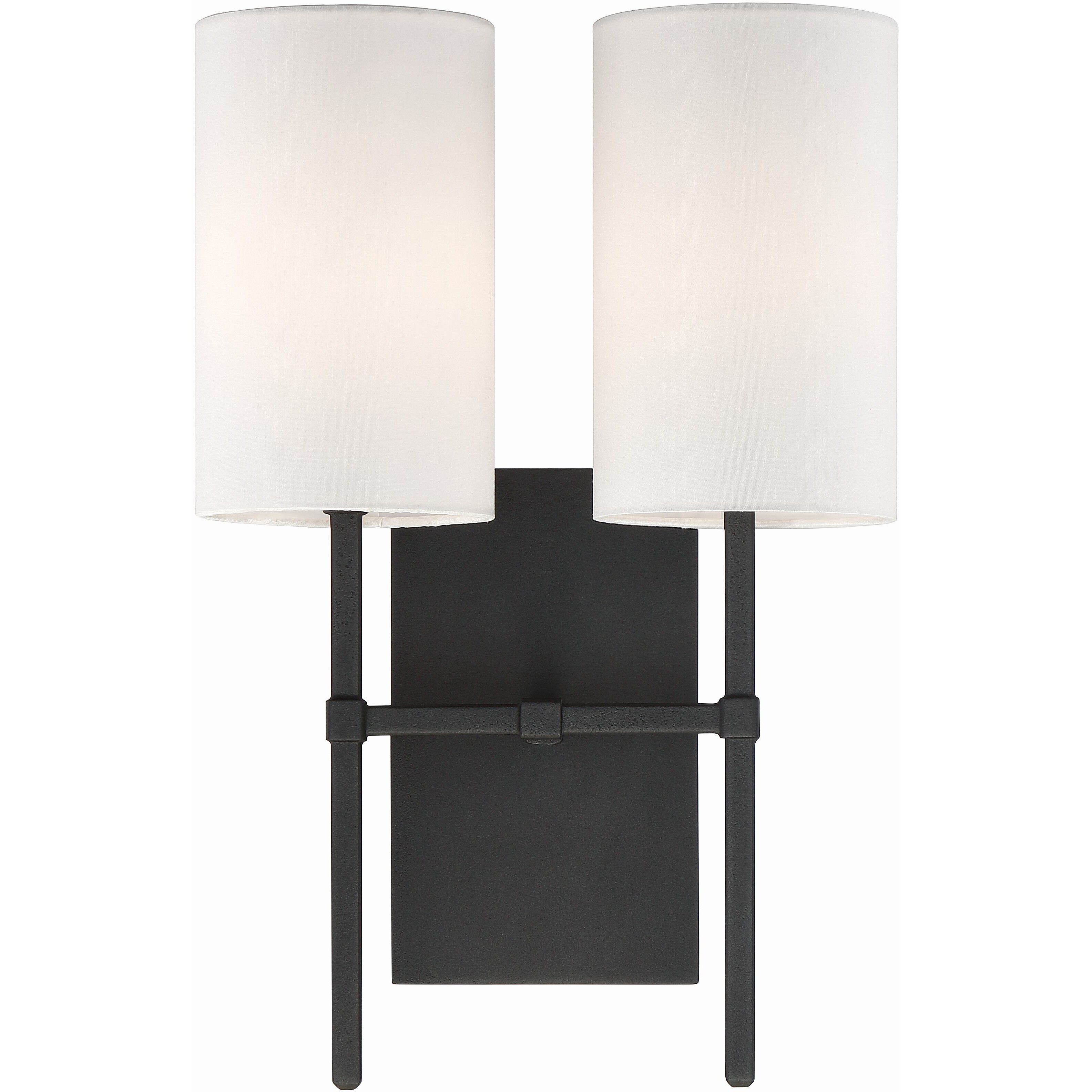 Veronica Bath Wall Light in Black Forged