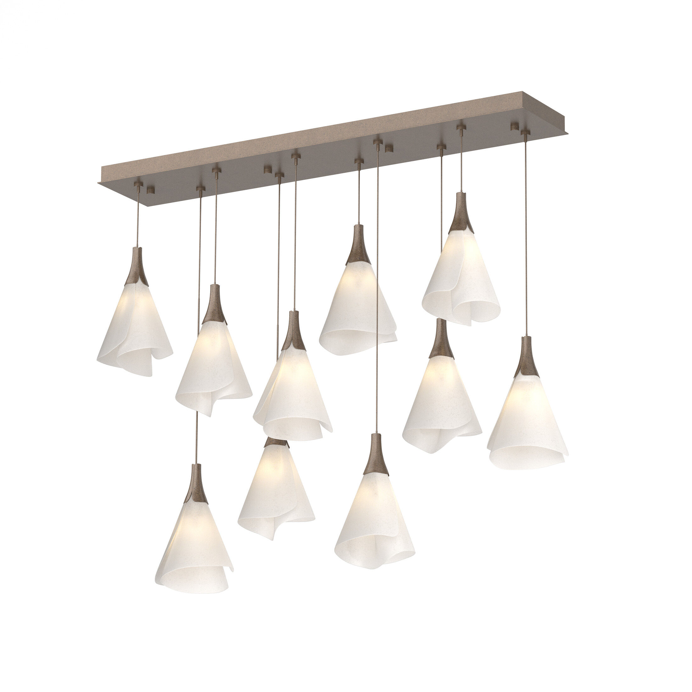 Mobius 10 Light 45.6 inch Bronze Pendant Ceiling Light, Rectangular