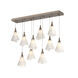 Mobius 10 Light 45.6 inch Bronze Pendant Ceiling Light, Rectangular