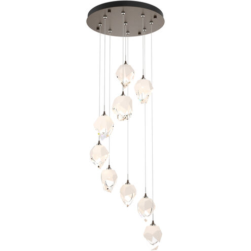 Chrysalis 9 Light 20.5 inch Bronze Pendant Ceiling Light in White Crystal, Small