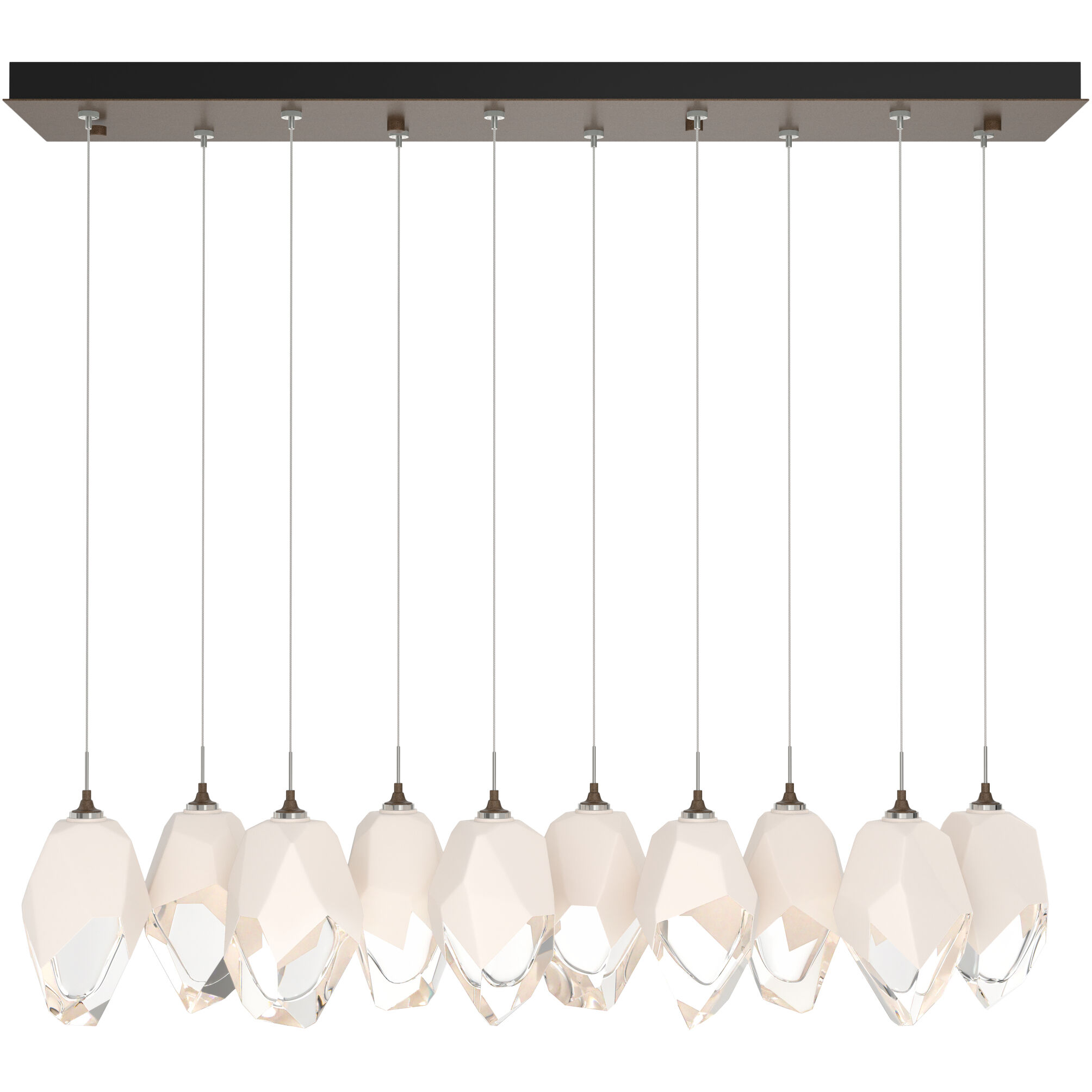 Chrysalis 10 Light 9.8 inch Bronze Pendant Ceiling Light in White Crystal, Large