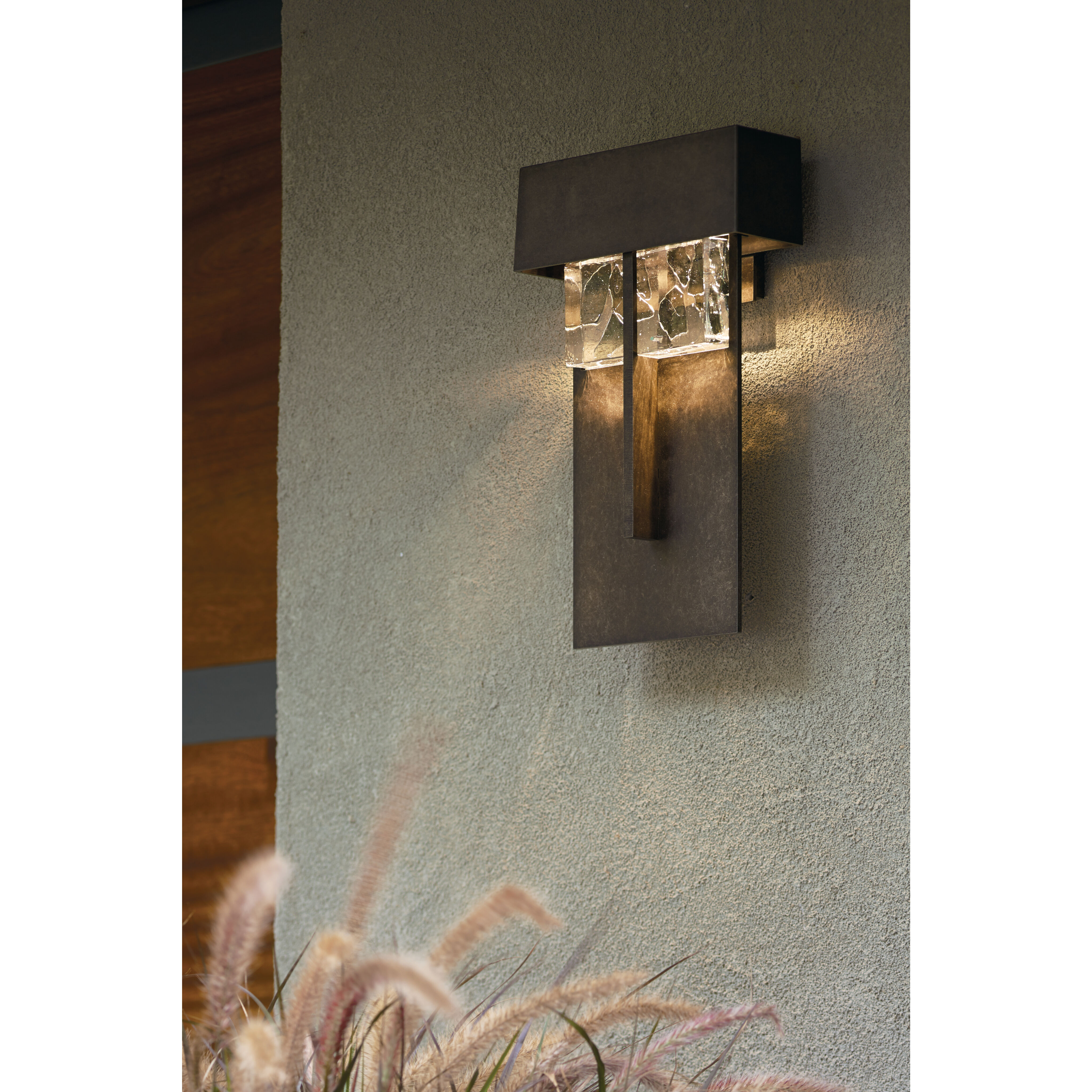 Shard LED 14.1 inch Coastal Dark Smoke Outdoor Sconce, Large