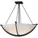 Compass 3 Light 27.4 inch Black Semi-Flush Ceiling Light in Opal, Large