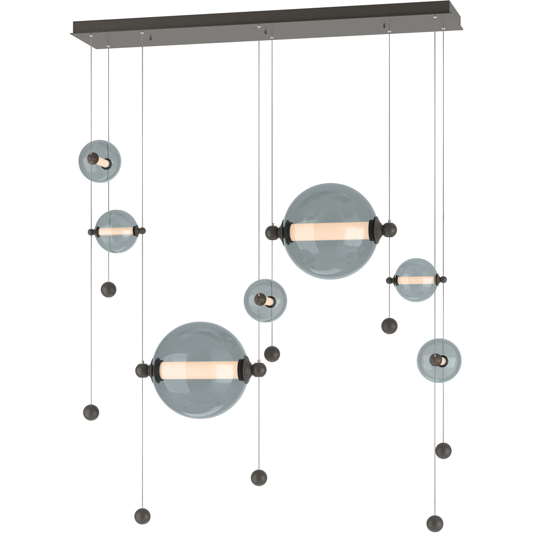 Abacus LED 49 inch Dark Smoke Double Linear Pendant Ceiling Light in Cool Grey, Double