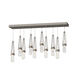 Link 10 Light 44.5 inch Dark Smoke Pendant Ceiling Light in Clear Bubble, Standard