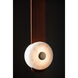 Art & Alchemy SNAPS LED 4 inch Sterling Pendant Ceiling Light in Black Leather with Alabaster, Small
