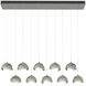 Brooklyn 10 Light 44.5 inch Sterling and Sterling Pendant Ceiling Light, Rectangular