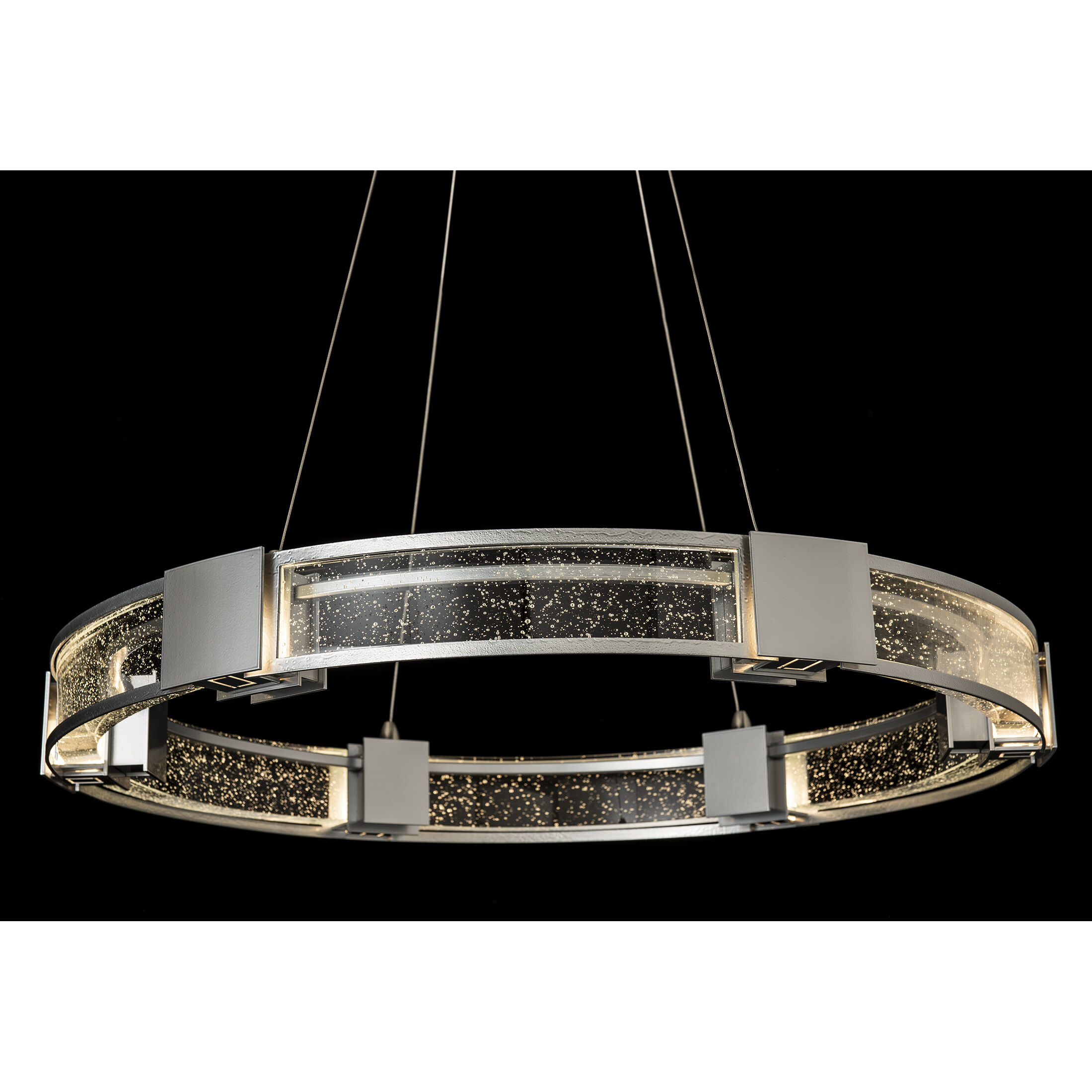 Aura 6 Light 28.9 inch Sterling Pendant Ceiling Light in Seeded Clear