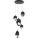 Chrysalis 5 Light 15.7 inch Black Pendant Ceiling Light in Black Crystal, Standard