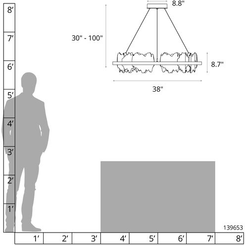Hildene LED 38 inch Bronze and Oil Rubbed Bronze Pendant Ceiling Light in Bronze/Oil Rubbed Bronze, Circular