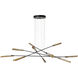 Flight 10 Light 73.2 inch Black/Modern Brass Pendant Ceiling Light