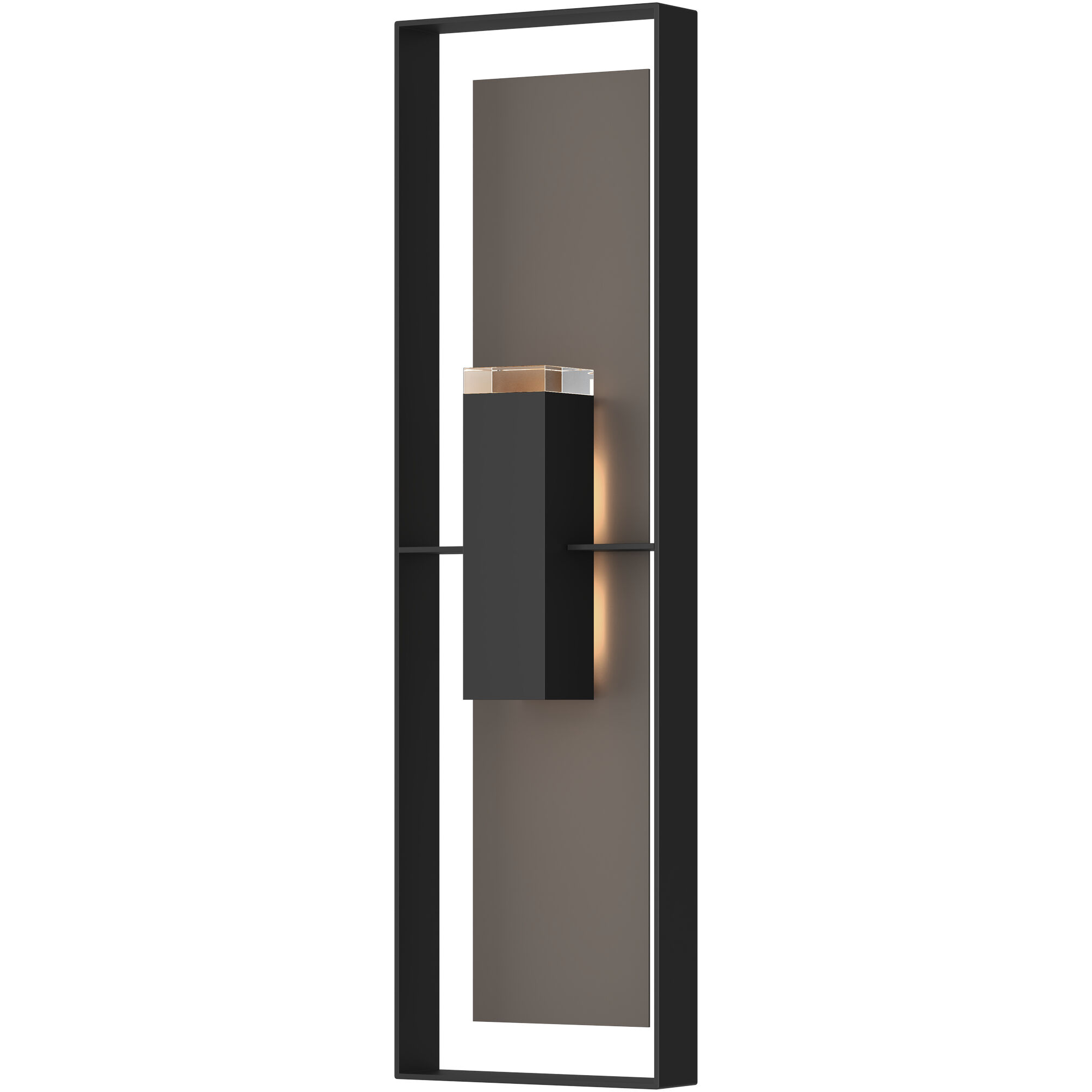 Shadow Box 2 Light 45 inch Coastal Black and Coastal Dark Smoke Outdoor Sconce in Coastal Black/Coastal Dark Smoke, Extra Tall