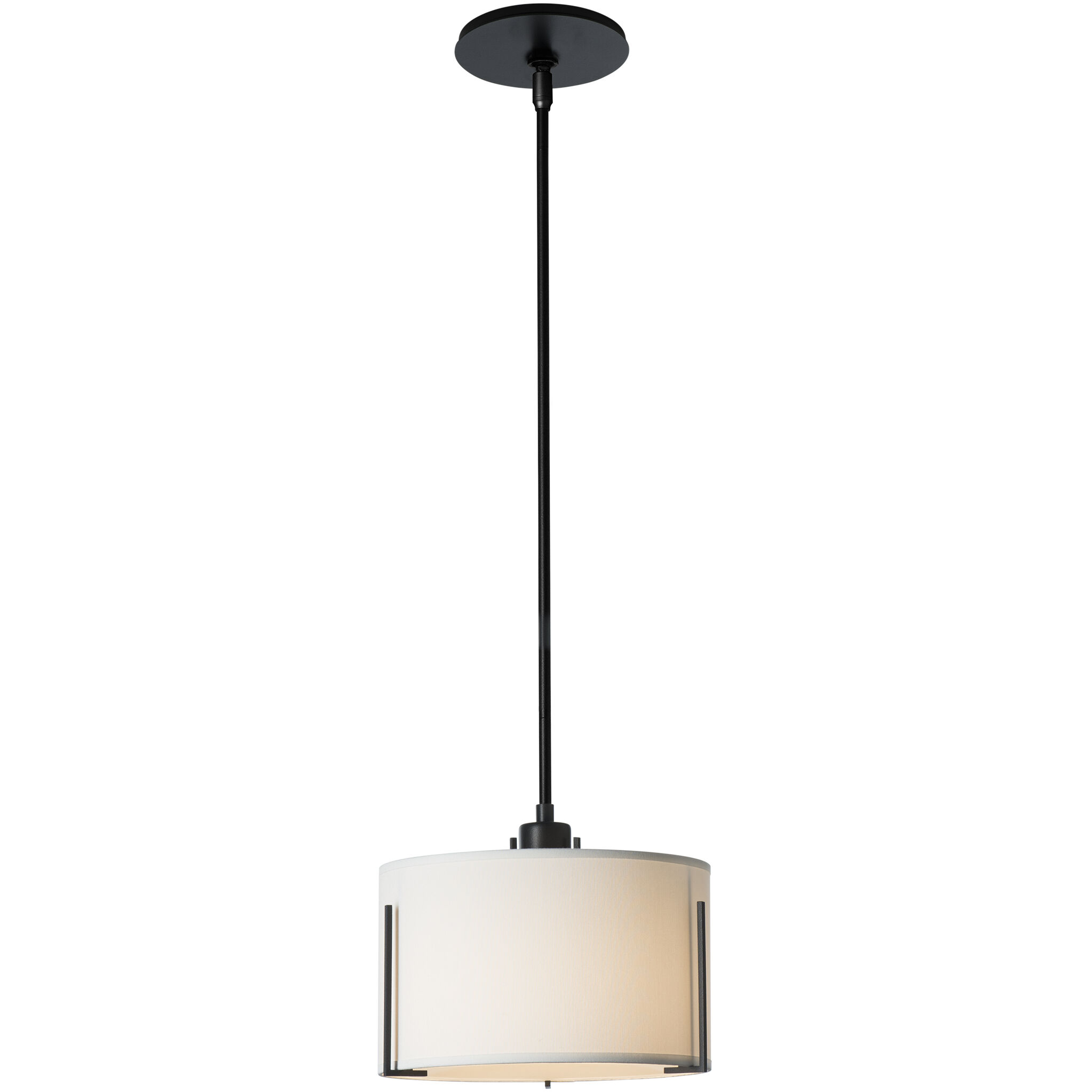 Exos 1 Light 11.6 inch Black Pendant Ceiling Light in Natural Anna, Small